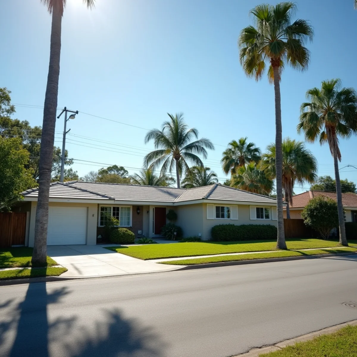 1960s ranch home with flat concrete tile roof in the Hollywood Hills area of Hollywood, FL